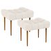 Kit 02 Puffs Decorativo Para Sala De Estar Requinte L02 Linho Cru - Lyam Decor