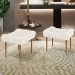 Kit 02 Puffs Decorativo Para Sala De Estar Requinte L02 Linho Cru - Lyam Decor