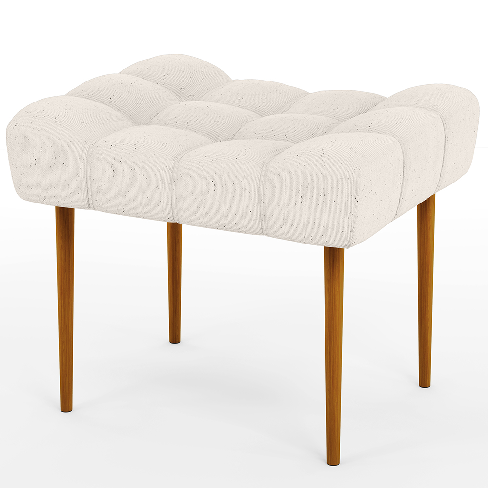Kit 02 Puffs Decorativo Para Sala De Estar Requinte L02 Linho Cru - Lyam Decor