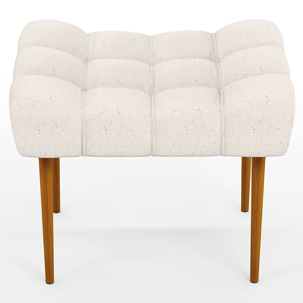 Kit 02 Puffs Decorativo Para Sala De Estar Requinte L02 Linho Cru - Lyam Decor