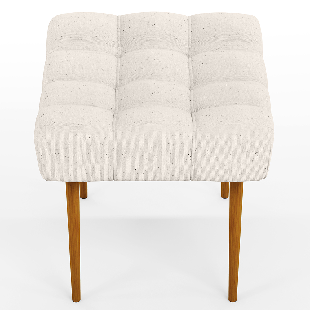 Kit 02 Puffs Decorativo Para Sala De Estar Requinte L02 Linho Cru - Lyam Decor