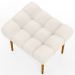 Kit 02 Puffs Decorativo Para Sala De Estar Requinte L02 Linho Cru - Lyam Decor