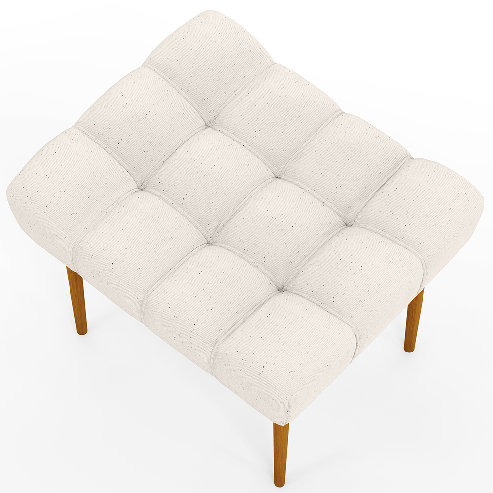 Kit 02 Puffs Decorativo Para Sala De Estar Requinte L02 Linho Cru - Lyam Decor