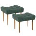 Kit 02 Puffs Decorativo Para Sala De Estar Requinte L02 Linho Verde Musgo - Lyam Decor