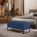 Kit 02 Puffs Decorativo Para Sala Estar Cléo W01 Base de Ferro 90 cm Suede Azul Marinho - Lyam Decor