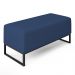 Kit 02 Puffs Decorativo Para Sala Estar Cléo W01 Base de Ferro 90 cm Suede Azul Marinho - Lyam Decor