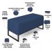 Kit 02 Puffs Decorativo Para Sala Estar Cléo W01 Base de Ferro 90 cm Suede Azul Marinho - Lyam Decor