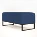 Kit 02 Puffs Decorativo Para Sala Estar Cléo W01 Base de Ferro 90 cm Suede Azul Marinho - Lyam Decor