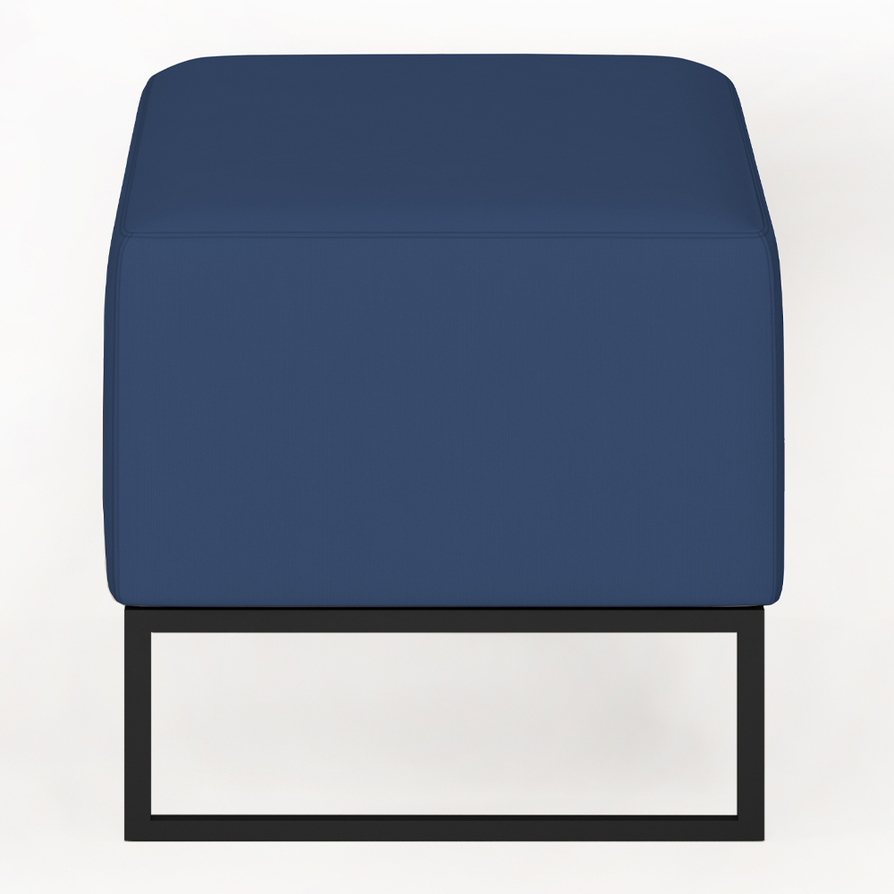 Kit 02 Puffs Decorativo Para Sala Estar Cléo W01 Base de Ferro 90 cm Suede Azul Marinho - Lyam Decor
