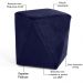 Kit 02 Puffs Decorativo Para Sala de Estar Ametista D02 Veludo Azul Marinho C-287 - Lyam Decor