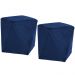 Kit 02 Puffs Decorativo Para Sala de Estar Ametista D02 Veludo Azul Oxford C-304 - Lyam Decor