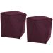 Kit 02 Puffs Decorativo Para Sala de Estar Ametista D02 Veludo Marsala C-278 - Lyam Decor