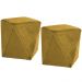 Kit 02 Puffs Decorativo Para Sala de Estar Ametista D02 Veludo Mostarda C-279 - Lyam Decor
