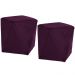Kit 02 Puffs Decorativo Para Sala de Estar Ametista D02 Veludo Roxo Grape C-292 - Lyam Decor