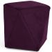 Kit 02 Puffs Decorativo Para Sala de Estar Ametista D02 Veludo Roxo Grape C-292 - Lyam Decor