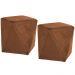 Kit 02 Puffs Decorativo Para Sala de Estar Ametista D02 Veludo Telha C-262 - Lyam Decor