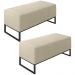 Kit 02 Puffs Decorativo Para Sala de Estar Cléo W01 Base Ferro 90 cm Linho Champagne - Lyam Decor