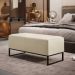 Kit 02 Puffs Decorativo Para Sala de Estar Cléo W01 Base Ferro 90 cm Linho Champagne - Lyam Decor