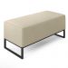 Kit 02 Puffs Decorativo Para Sala de Estar Cléo W01 Base Ferro 90 cm Linho Champagne - Lyam Decor