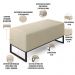 Kit 02 Puffs Decorativo Para Sala de Estar Cléo W01 Base Ferro 90 cm Linho Champagne - Lyam Decor