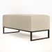 Kit 02 Puffs Decorativo Para Sala de Estar Cléo W01 Base Ferro 90 cm Linho Champagne - Lyam Decor