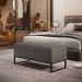 Kit 02 Puffs Decorativo Para Sala de Estar Cléo W01 Base Ferro 90 cm Linho Cinza Escuro - Lyam Decor
