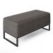 Kit 02 Puffs Decorativo Para Sala de Estar Cléo W01 Base Ferro 90 cm Linho Cinza Escuro - Lyam Decor
