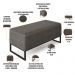 Kit 02 Puffs Decorativo Para Sala de Estar Cléo W01 Base Ferro 90 cm Linho Cinza Escuro - Lyam Decor