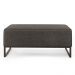 Kit 02 Puffs Decorativo Para Sala de Estar Cléo W01 Base Ferro 90 cm Linho Cinza Escuro - Lyam Decor