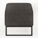 Kit 02 Puffs Decorativo Para Sala de Estar Cléo W01 Base Ferro 90 cm Linho Cinza Escuro - Lyam Decor