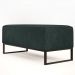 Kit 02 Puffs Decorativo Para Sala de Estar Cléo W01 Base Ferro 90 cm Linho Verde Musgo - Lyam Decor