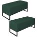 Kit 02 Puffs Decorativo Para Sala de Estar Cléo W01 Base Ferro 90 cm Suede Verde Musgo - Lyam Decor