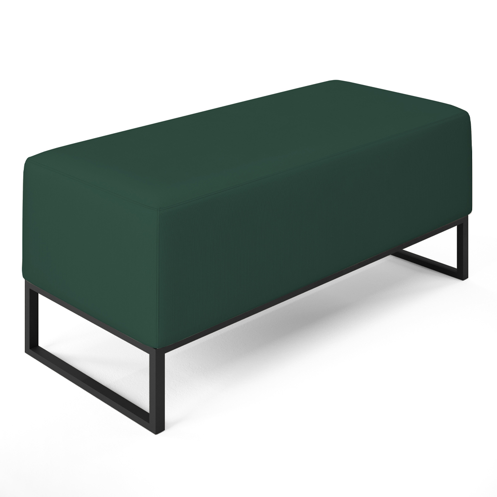Kit 02 Puffs Decorativo Para Sala de Estar Cléo W01 Base Ferro 90 cm Suede Verde Musgo - Lyam Decor