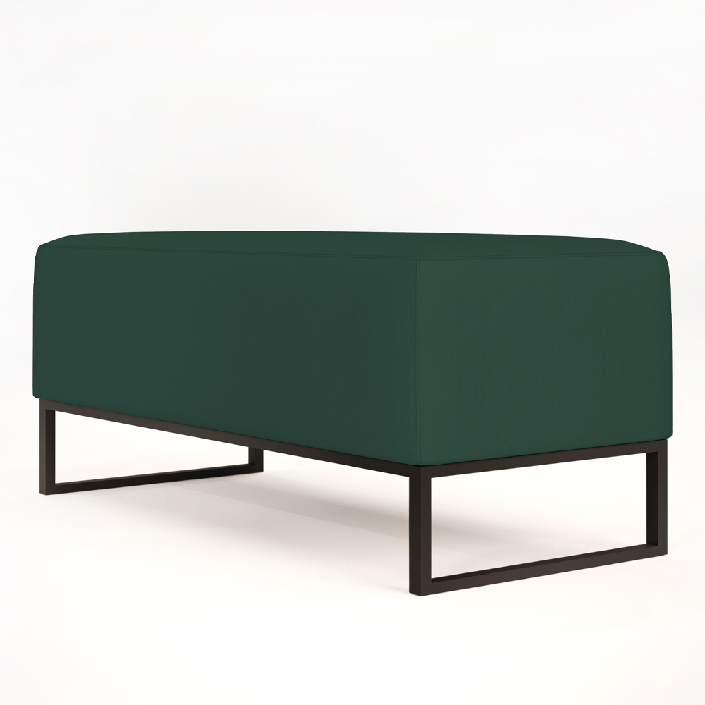 Kit 02 Puffs Decorativo Para Sala de Estar Cléo W01 Base Ferro 90 cm Suede Verde Musgo - Lyam Decor