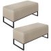 Kit 02 Puffs Decorativo Para Sala de Estar Cléo W01 Base de Ferro 90 cm Linho Bege - Lyam Decor