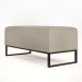 Kit 02 Puffs Decorativo Para Sala de Estar Cléo W01 Base de Ferro 90 cm Linho Bege - Lyam Decor