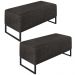Kit 02 Puffs Decorativo Para Sala de Estar Cléo W01 Base de Ferro 90 cm Linho Chumbo - Lyam Decor