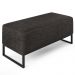 Kit 02 Puffs Decorativo Para Sala de Estar Cléo W01 Base de Ferro 90 cm Linho Chumbo - Lyam Decor
