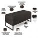 Kit 02 Puffs Decorativo Para Sala de Estar Cléo W01 Base de Ferro 90 cm Linho Chumbo - Lyam Decor