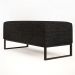 Kit 02 Puffs Decorativo Para Sala de Estar Cléo W01 Base de Ferro 90 cm Linho Chumbo - Lyam Decor