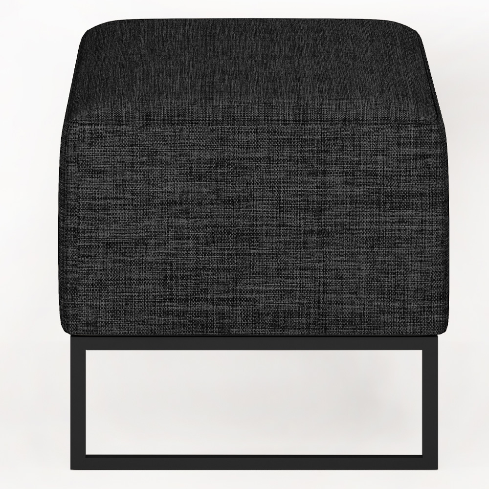 Kit 02 Puffs Decorativo Para Sala de Estar Cléo W01 Base de Ferro 90 cm Linho Chumbo - Lyam Decor
