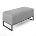 Kit 02 Puffs Decorativo Para Sala de Estar Cléo W01 Base de Ferro 90 cm Linho Cinza - Lyam Decor
