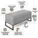 Kit 02 Puffs Decorativo Para Sala de Estar Cléo W01 Base de Ferro 90 cm Linho Cinza - Lyam Decor