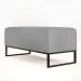Kit 02 Puffs Decorativo Para Sala de Estar Cléo W01 Base de Ferro 90 cm Linho Cinza - Lyam Decor