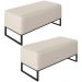 Kit 02 Puffs Decorativo Para Sala de Estar Cléo W01 Base de Ferro 90 cm Linho Cru - Lyam Decor