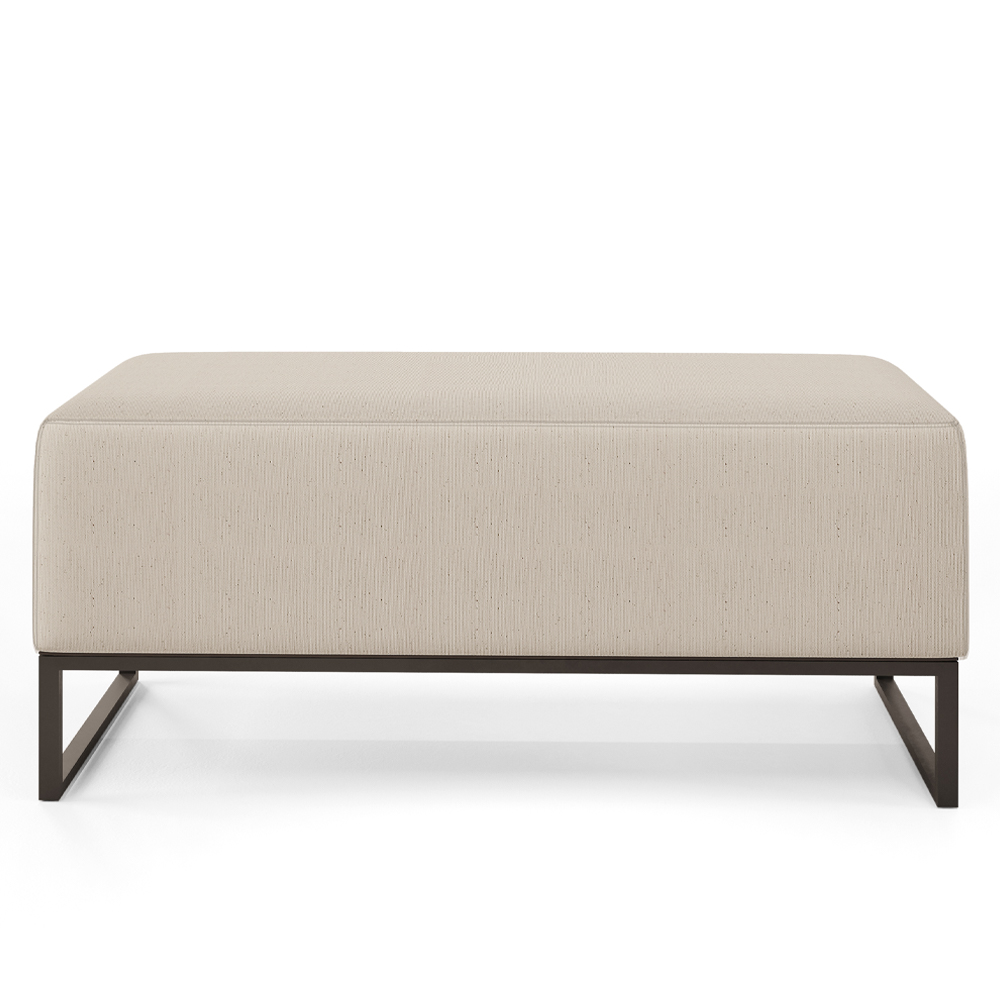 Kit 02 Puffs Decorativo Para Sala de Estar Cléo W01 Base de Ferro 90 cm Linho Cru - Lyam Decor