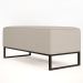 Kit 02 Puffs Decorativo Para Sala de Estar Cléo W01 Base de Ferro 90 cm Linho Cru - Lyam Decor