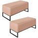 Kit 02 Puffs Decorativo Para Sala de Estar Cléo W01 Base de Ferro 90 cm Linho Rosê - Lyam Decor