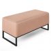Kit 02 Puffs Decorativo Para Sala de Estar Cléo W01 Base de Ferro 90 cm Linho Rosê - Lyam Decor