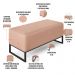 Kit 02 Puffs Decorativo Para Sala de Estar Cléo W01 Base de Ferro 90 cm Linho Rosê - Lyam Decor
